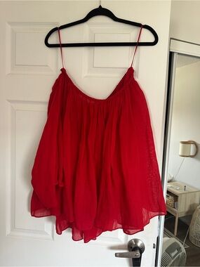 Flowy Red off the shoulder top